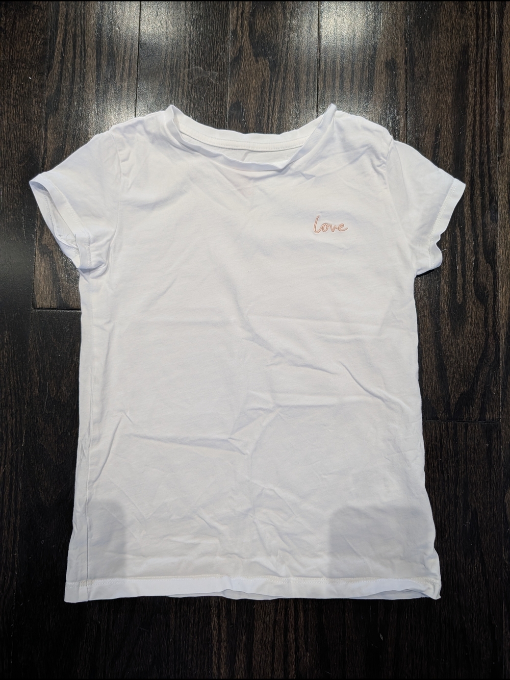 5/$20 H&M Love Embroidered T-Shirt – Girls Size 8/10